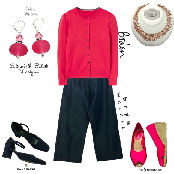 Bryn Walker Capri Pants. Linen Blend Elastic Waist. Lagenlook. Navy, Sz M NWT - Picture 11 of 12